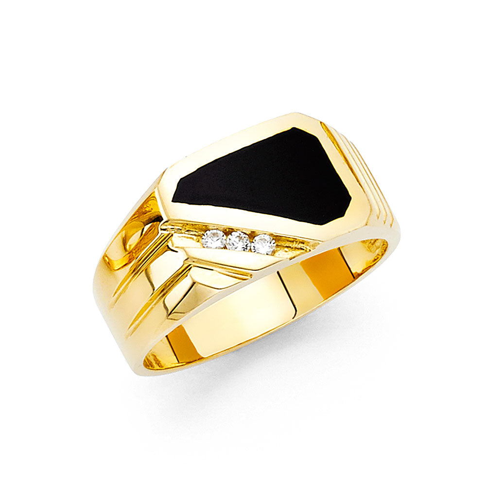 14KY ONYX MENS RING