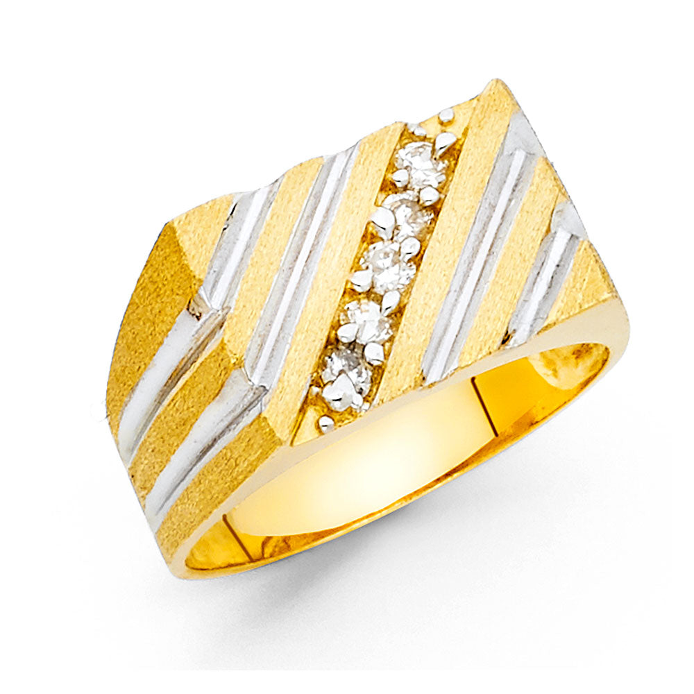 14KY CZ MENS RING