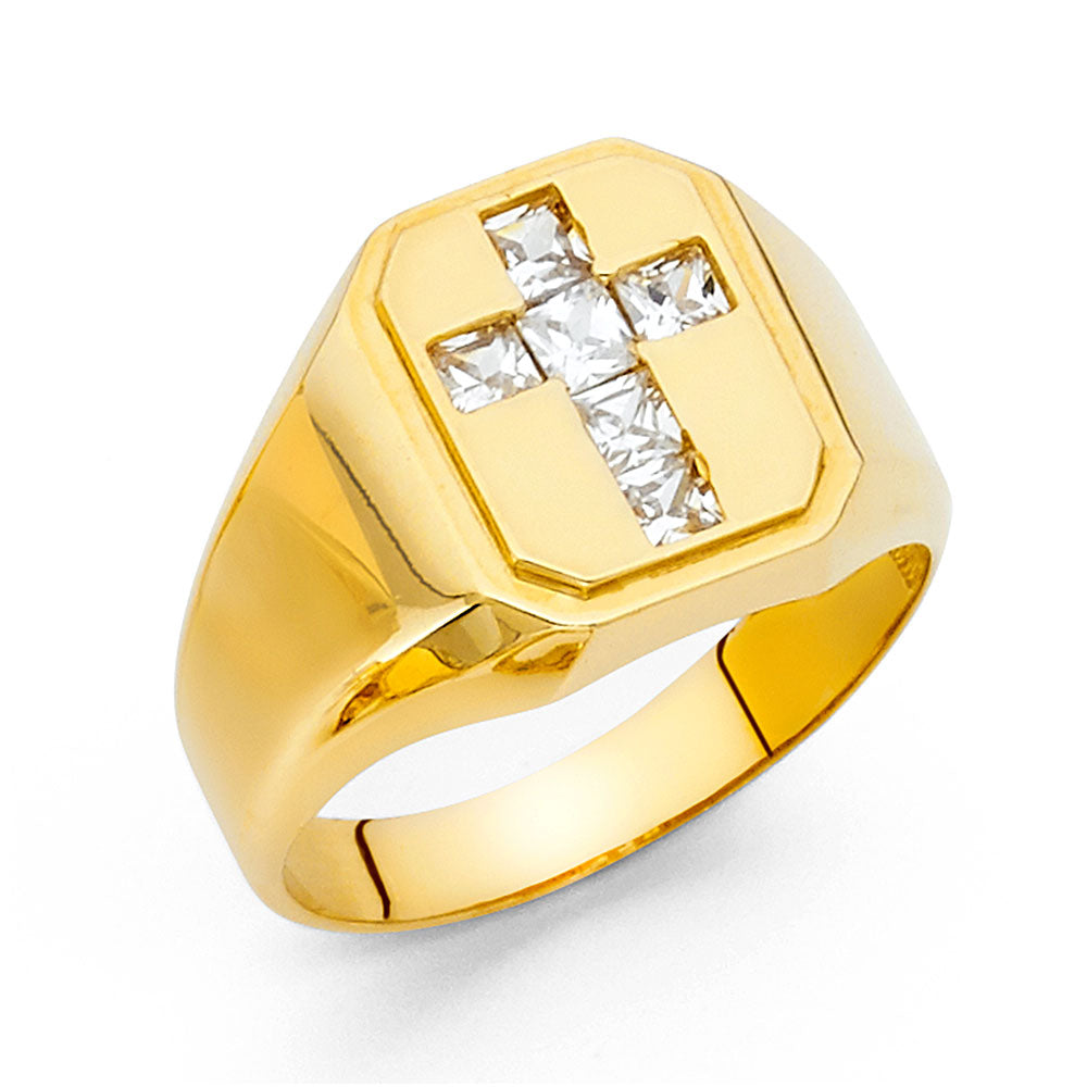 14KY CZ MENS RING