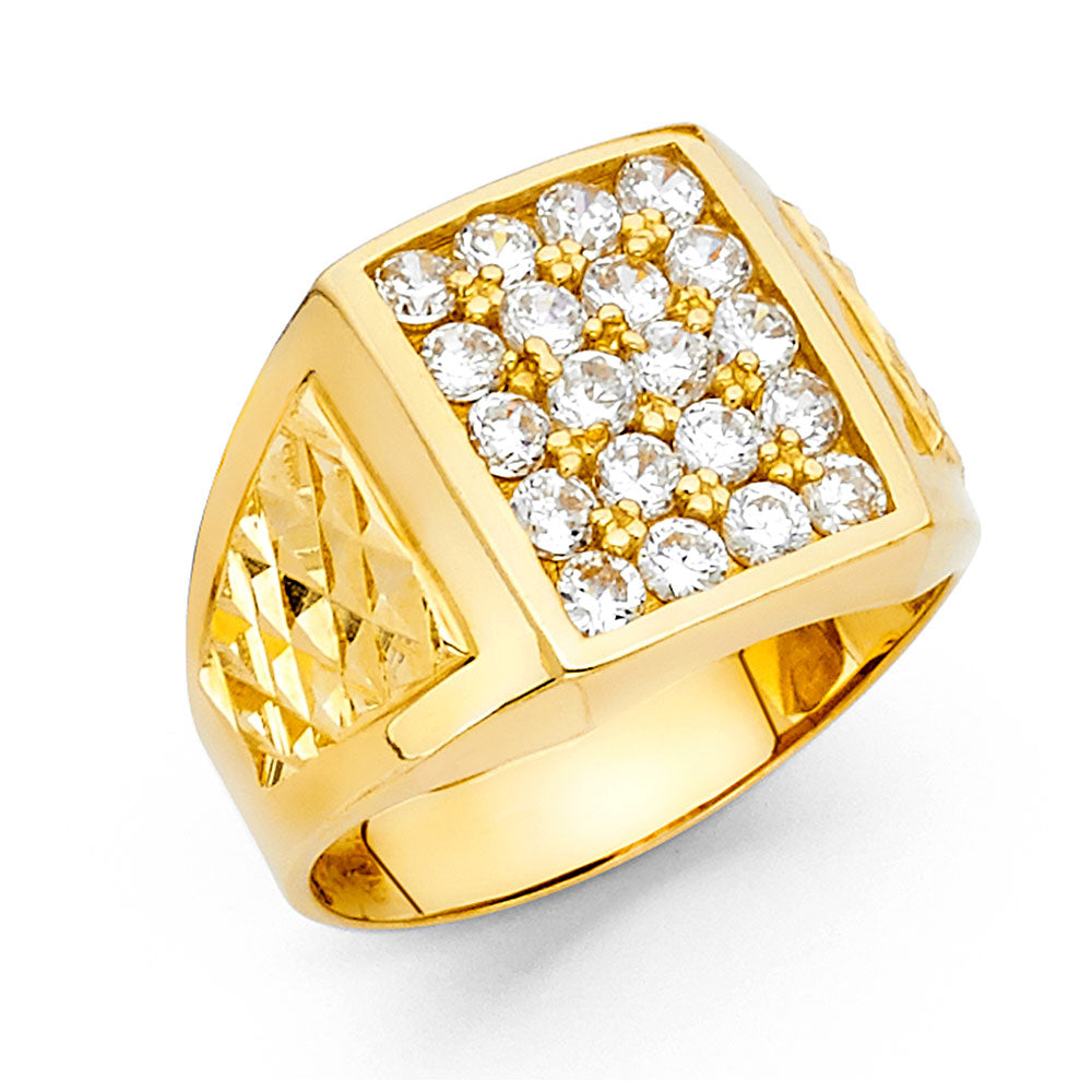 14KY CZ MENS RING