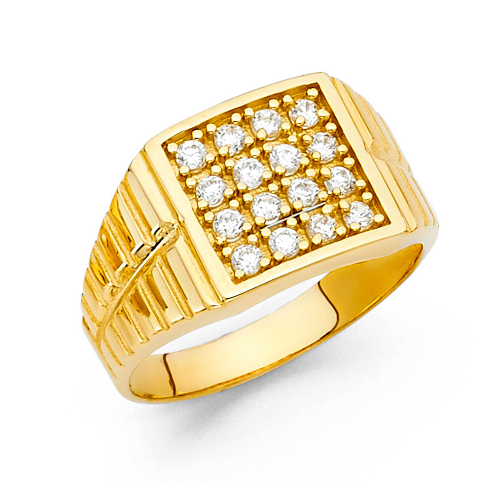 14KY CZ MENS RING