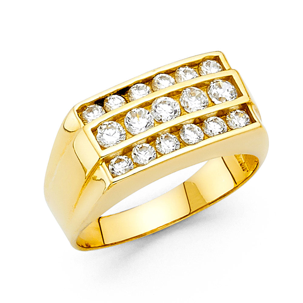 14KY CZ MENS RING