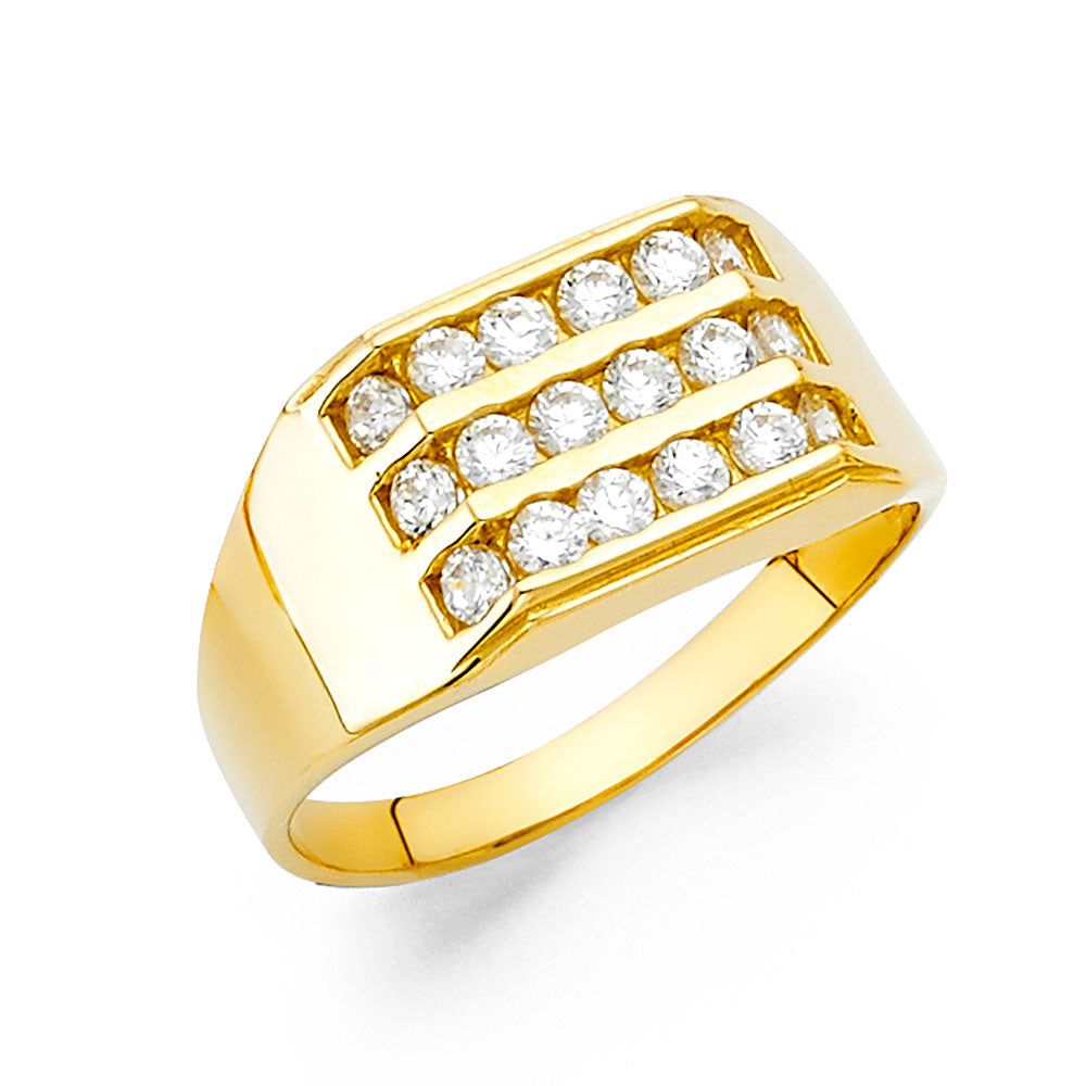 14KY CZ MENS RING