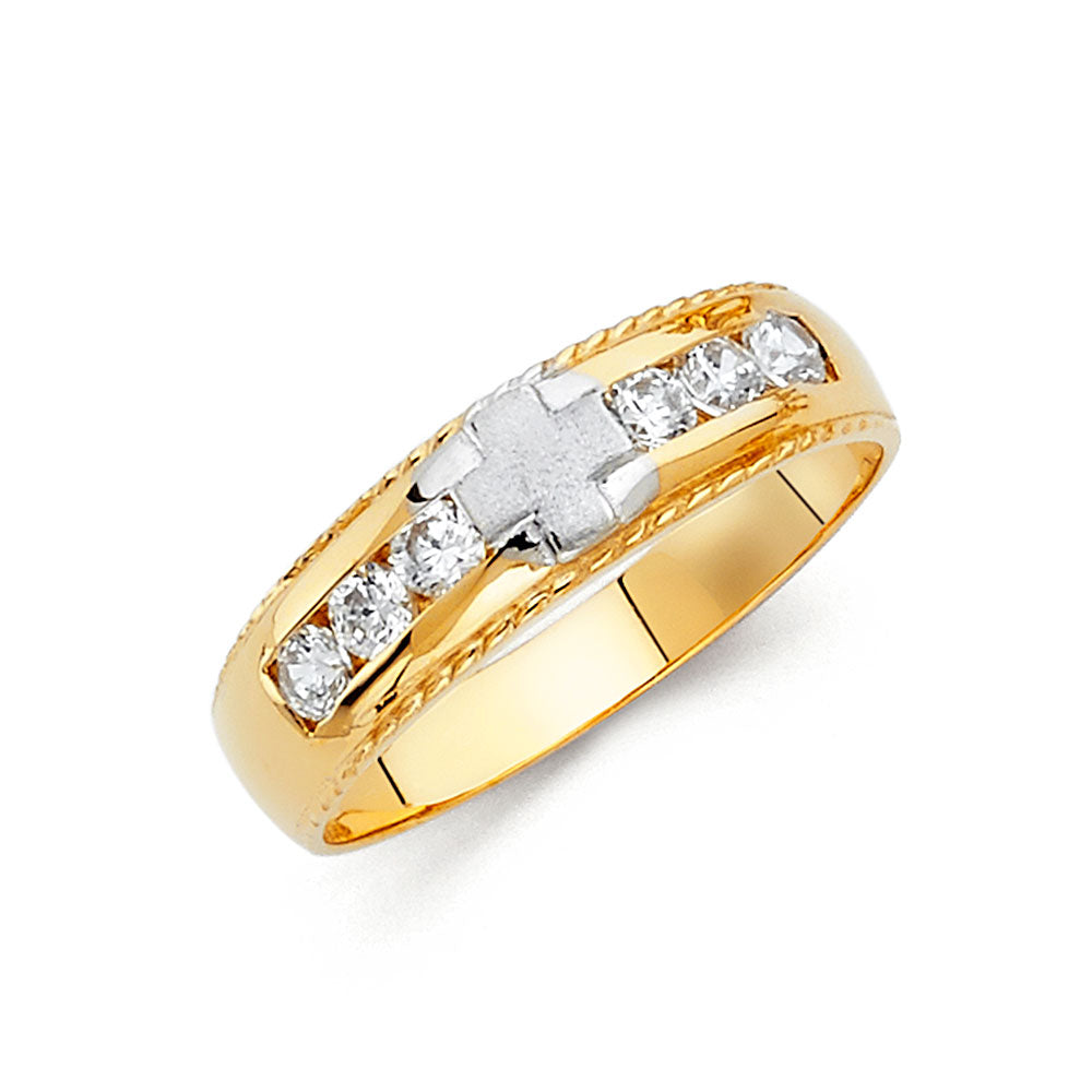 14KT CZ WEDDING BAND MEN (RG157)