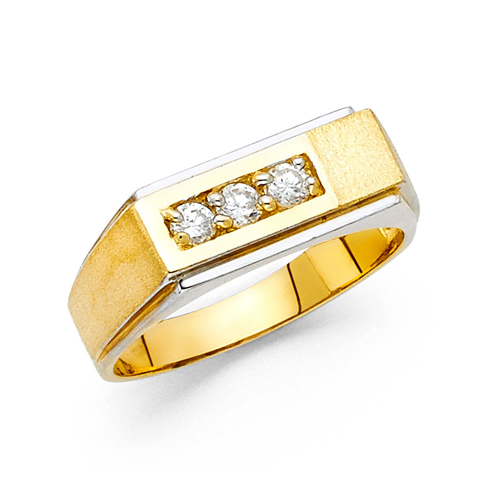 14KY CZ MENS RING