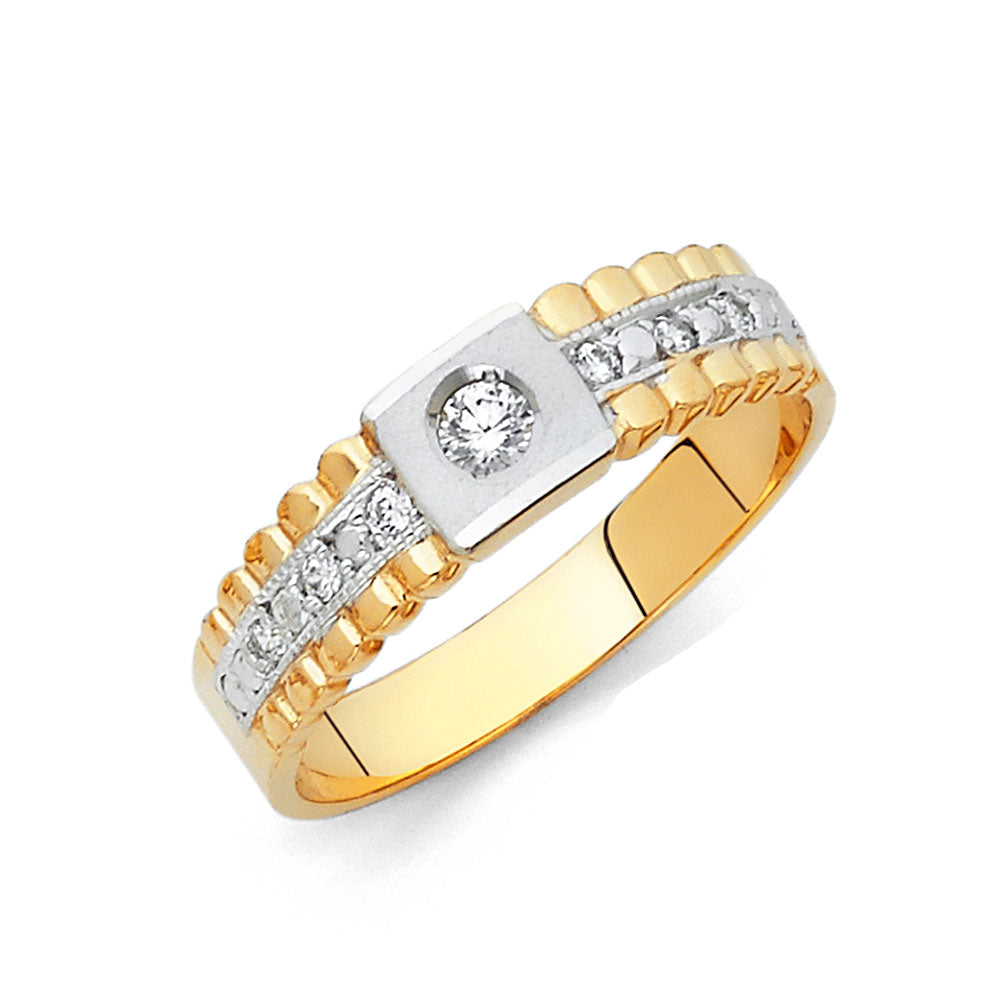 14KT CZ WEDDING BAND MEN (RG159)