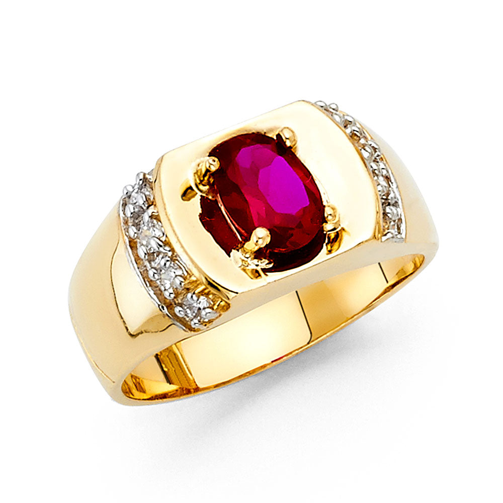 14KY CZ MENS RING
