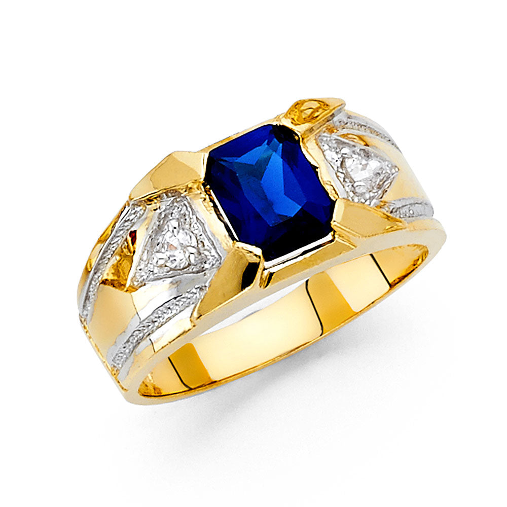14KT CZ MENS RING