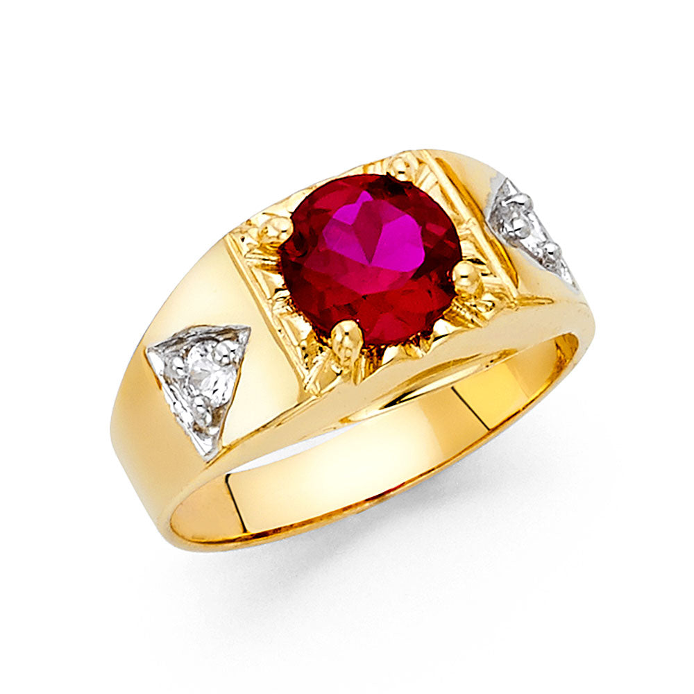 14KY CZ MENS RING