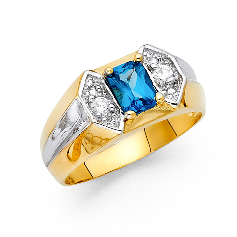14KT CZ MENS RING
