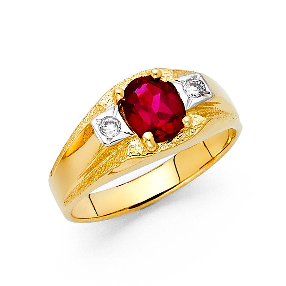 14KY CZ MENS RING