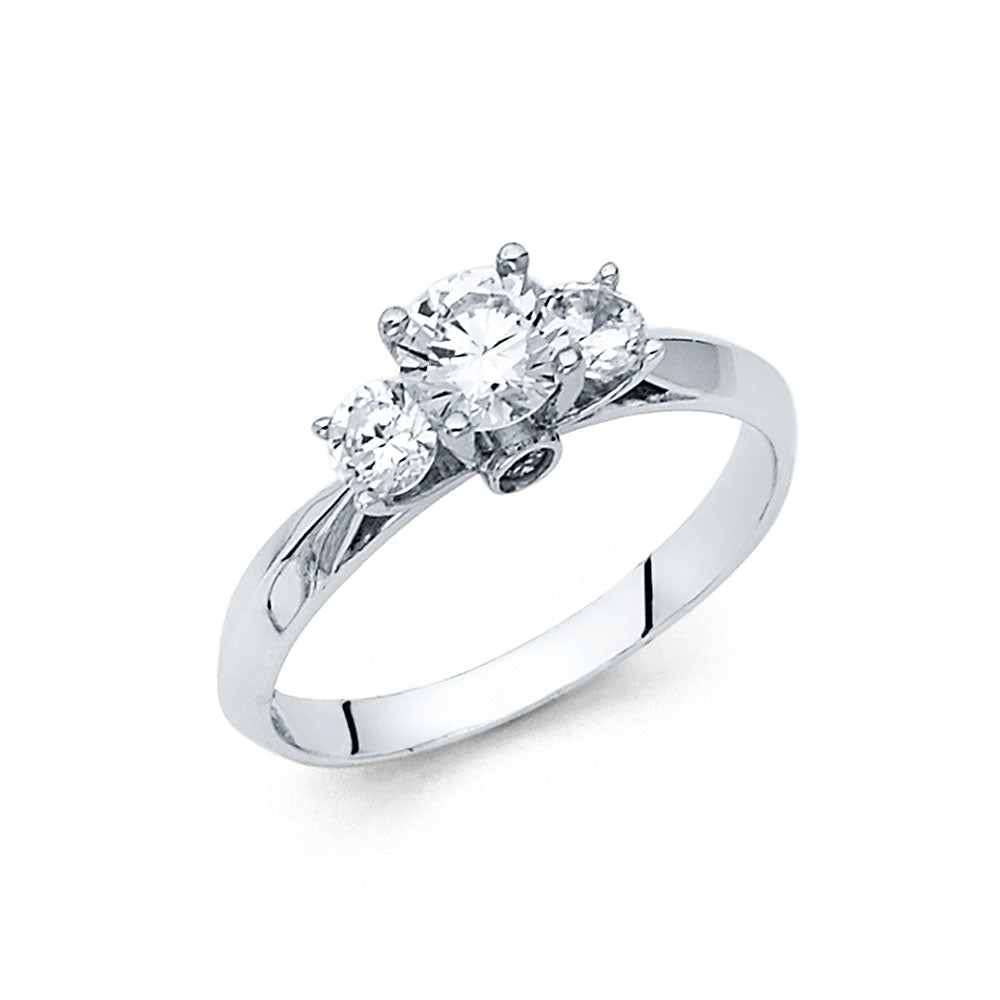 14KW CZ ENGAGEMENT RING