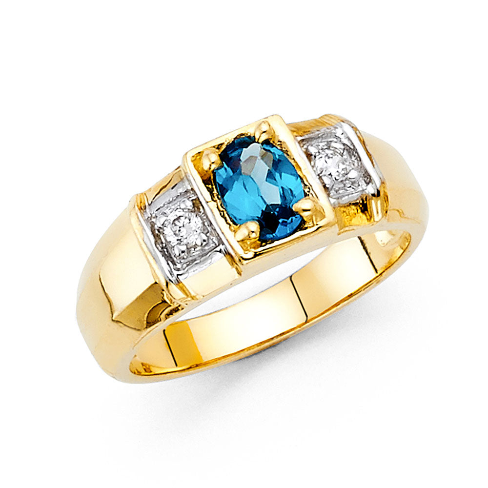 14KY CZ MENS RING