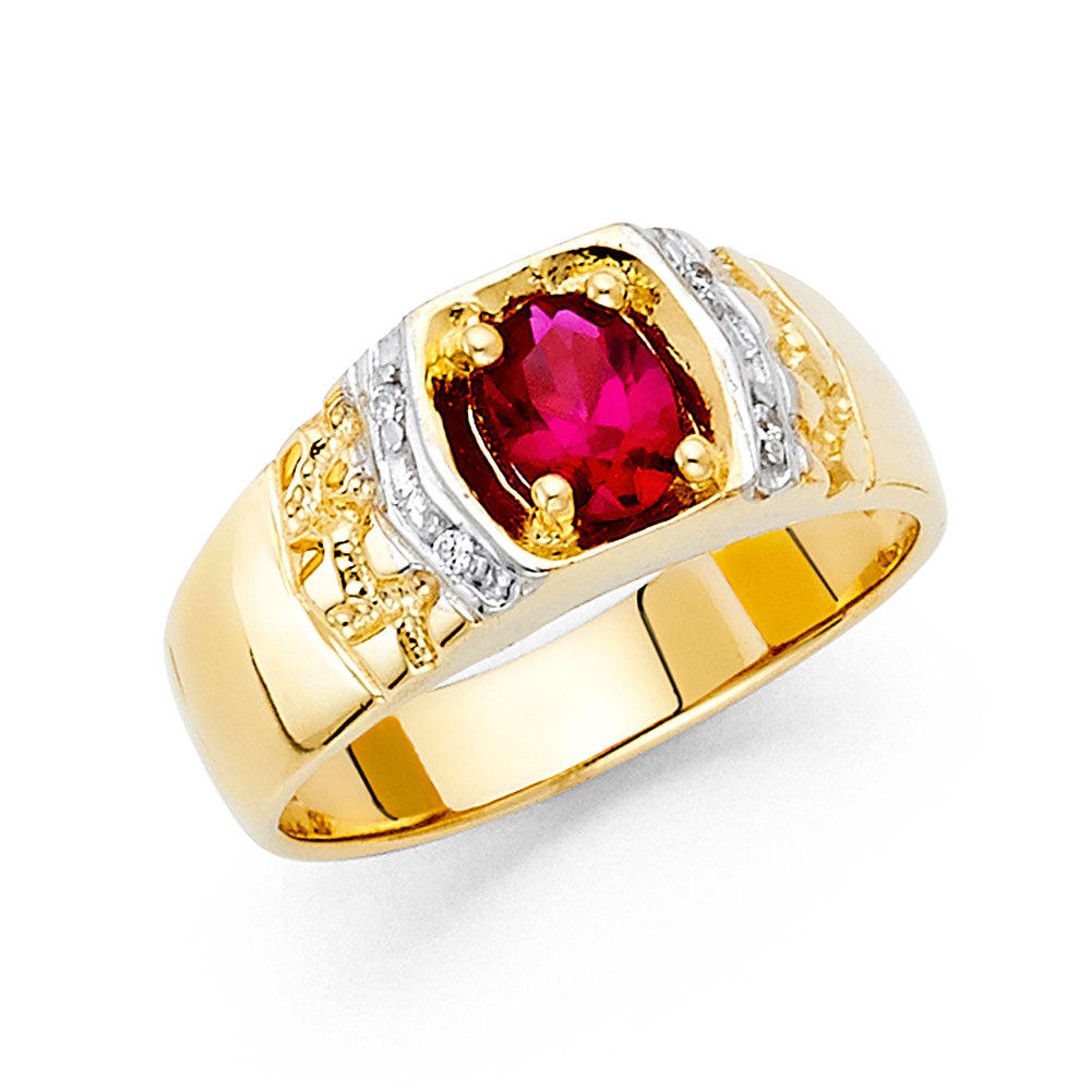 14KY CZ MENS RING