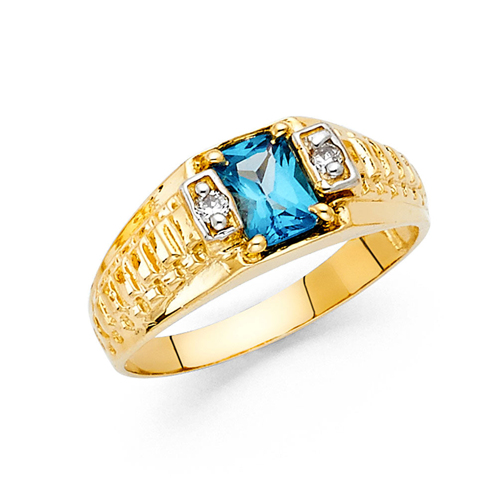 14KY CZ MENS RING