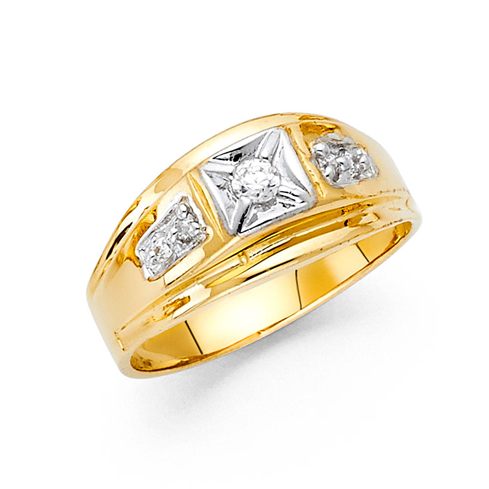14KY CZ MENS RING