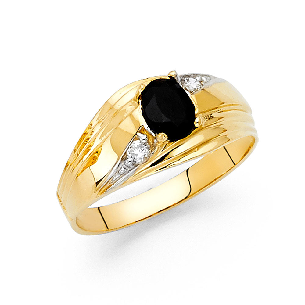 14KY CZ MENS RING