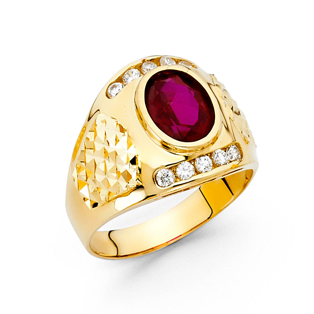 14KY CZ MENS RING