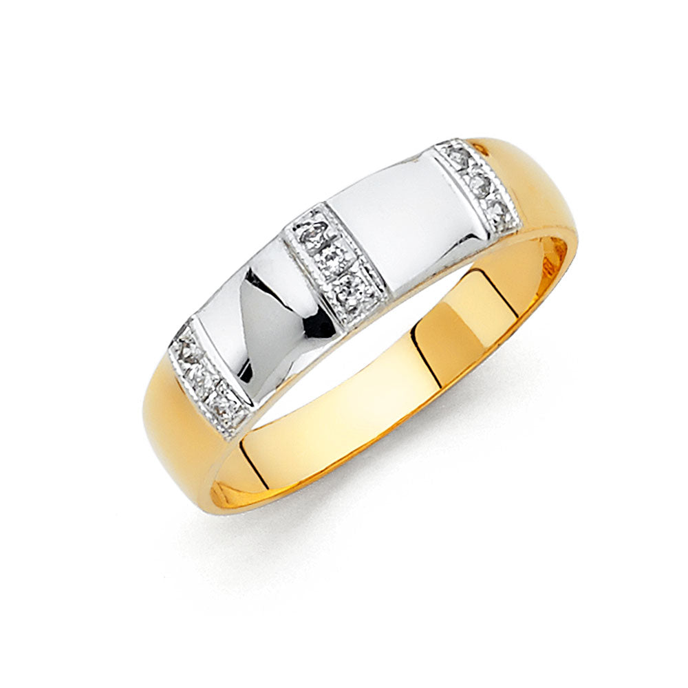 14KT CZ WEDDING BAND MEN (RG161)