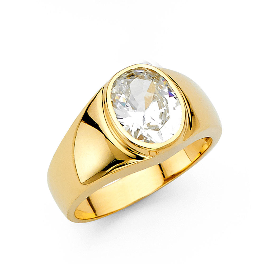 14KY CZ MENS RING
