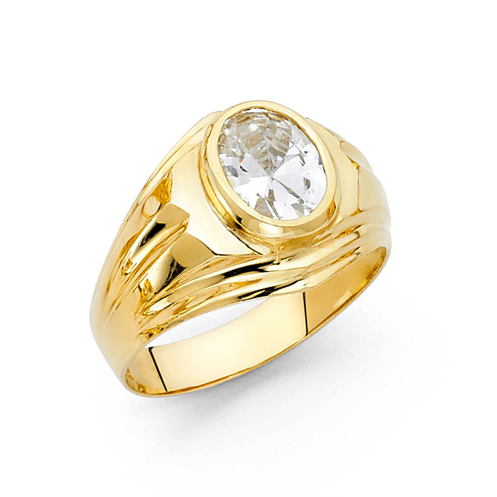 14KY CZ MENS RING