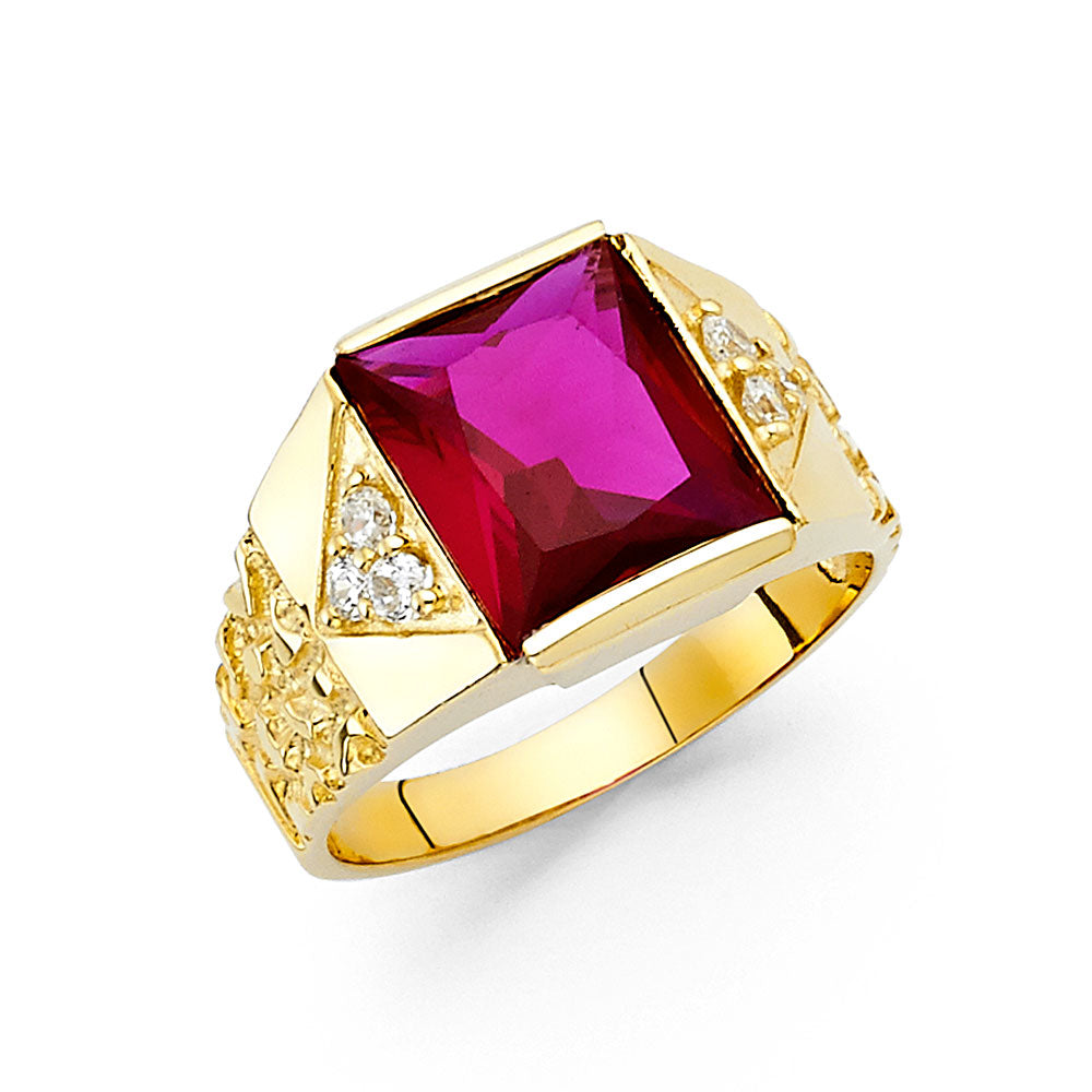 14KY CZ MENS RING
