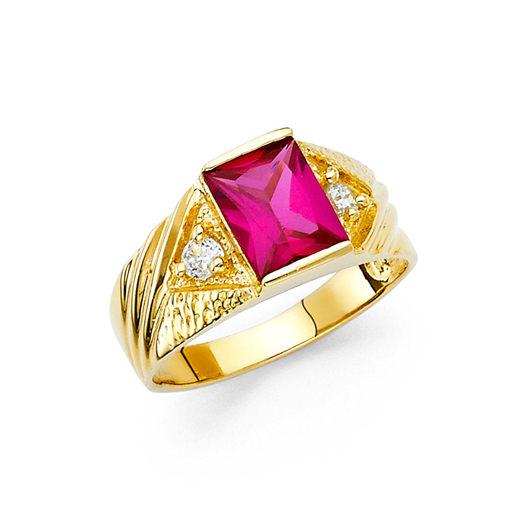 14KY CZ MENS RING