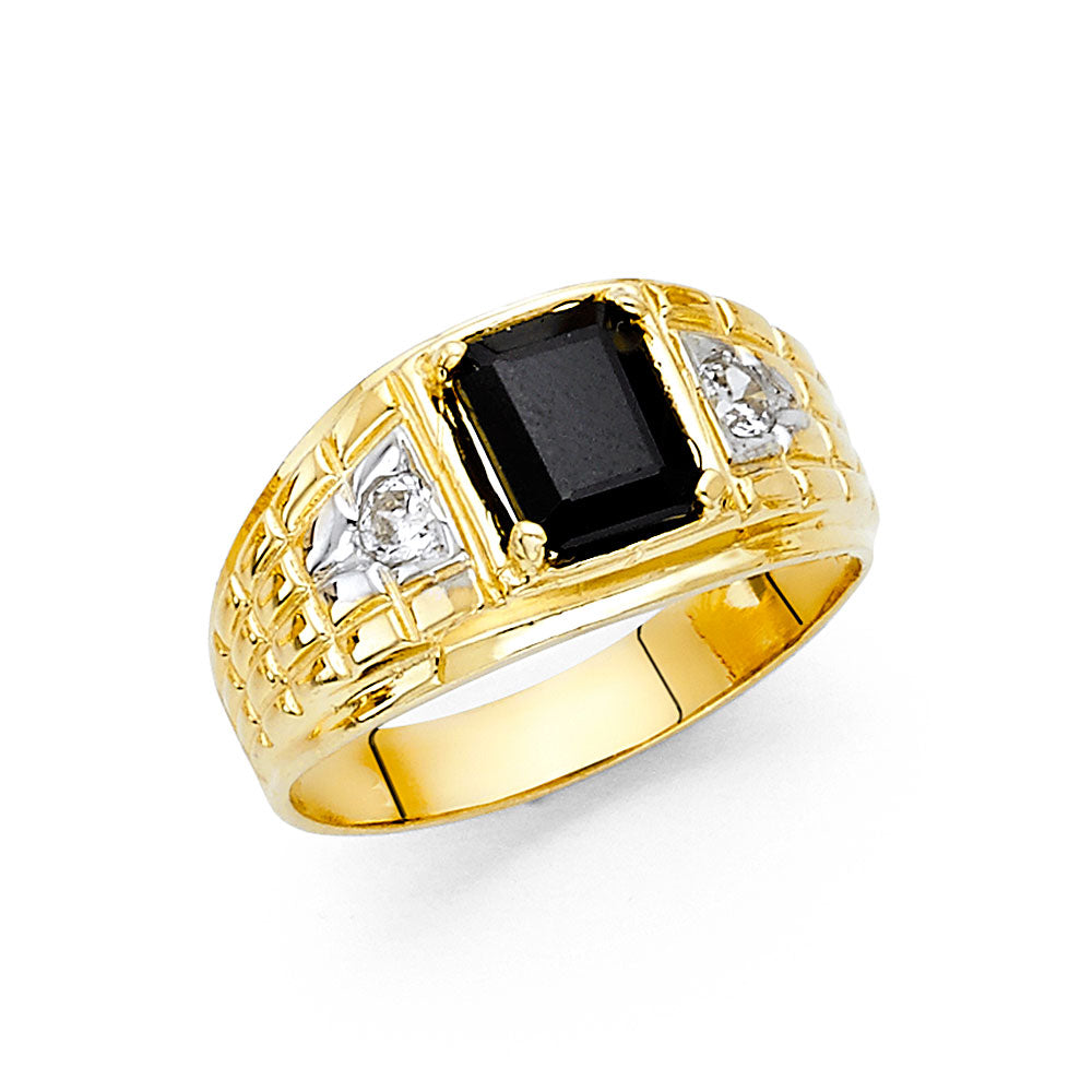 14KY CZ MENS RING