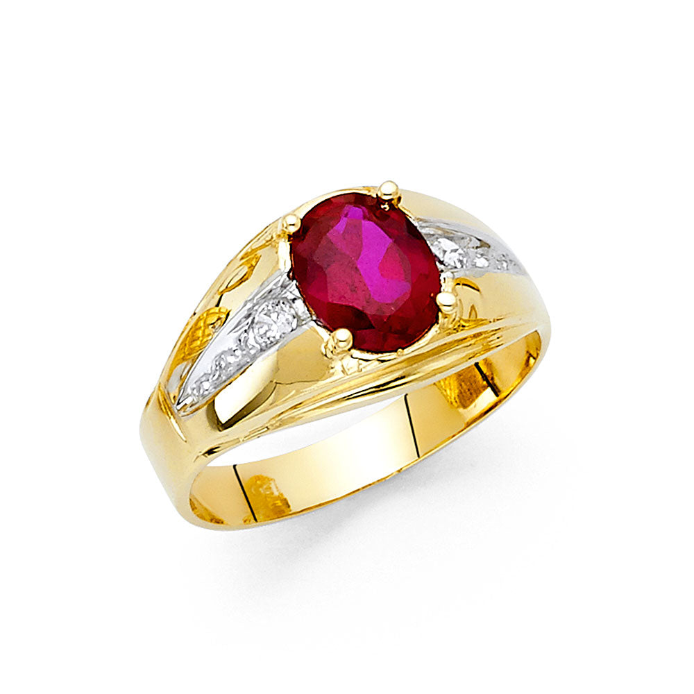 14KY CZ MENS RING