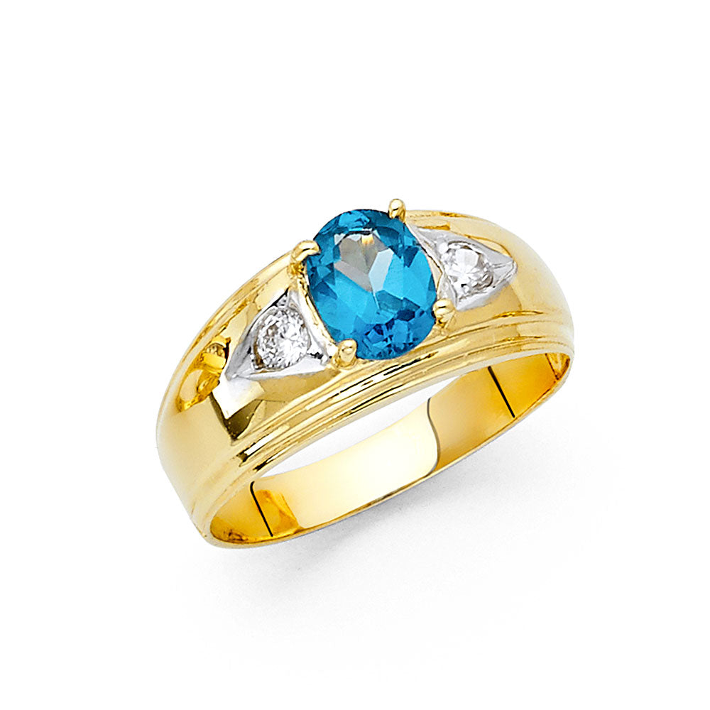 14KY CZ MENS RING