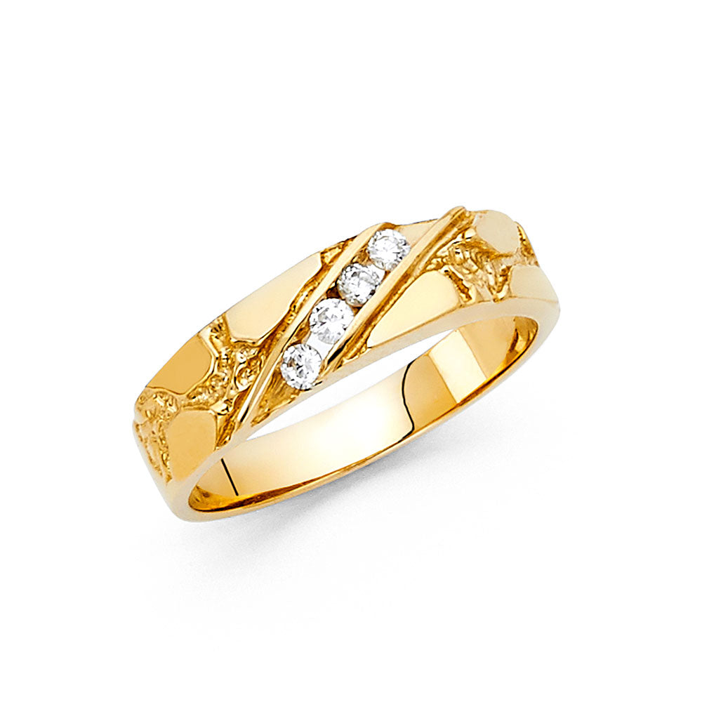 14KY CZ MENS RING