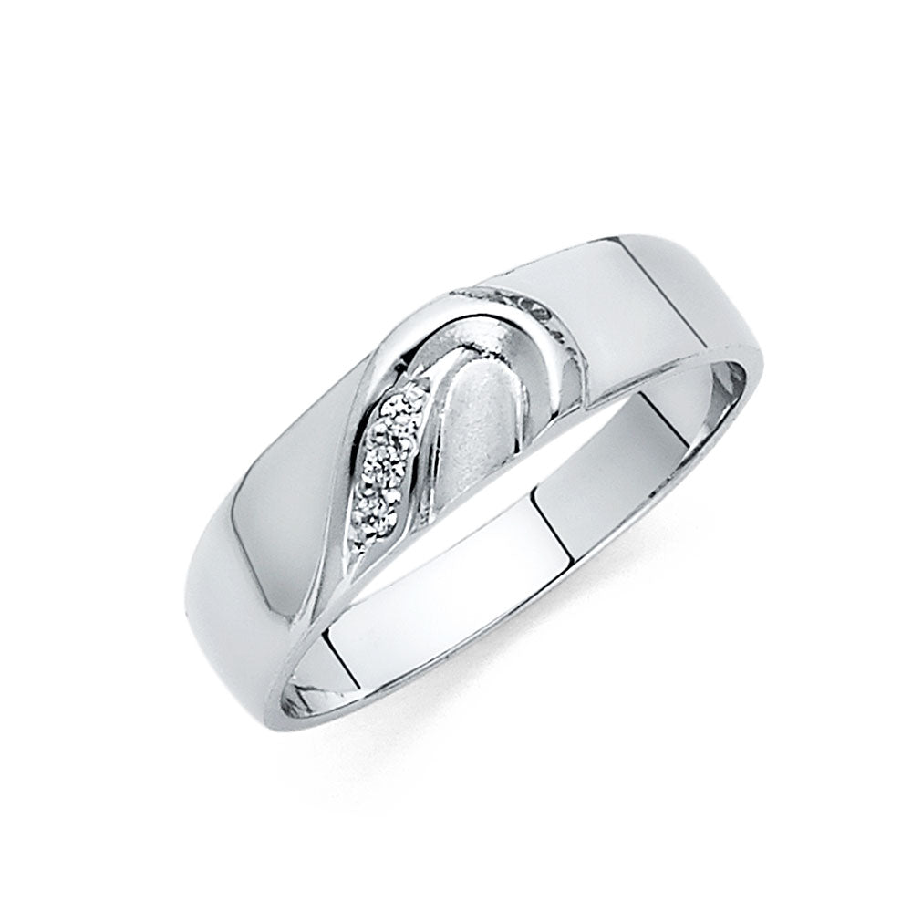 14KT CZ WEDDING BAND MEN (RG169)
