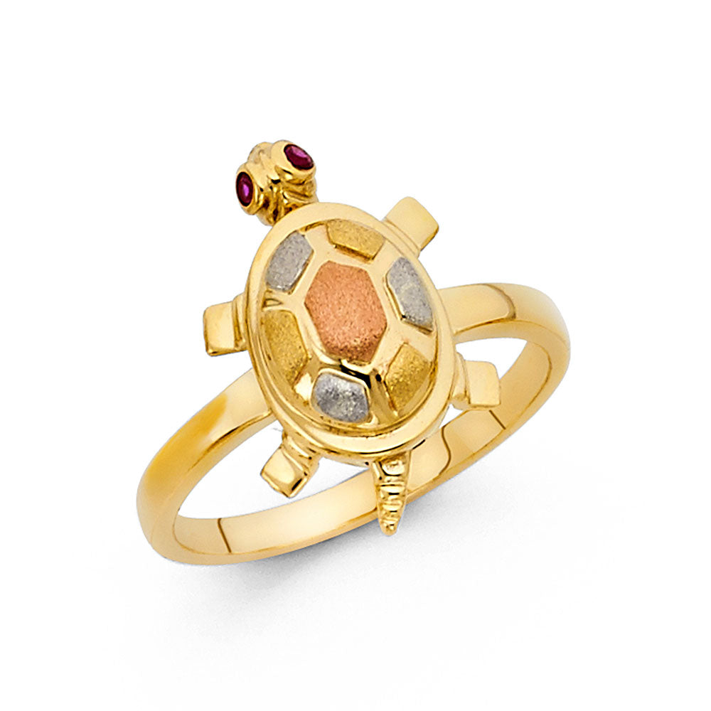 14K 3C FANCY TURTLE RING