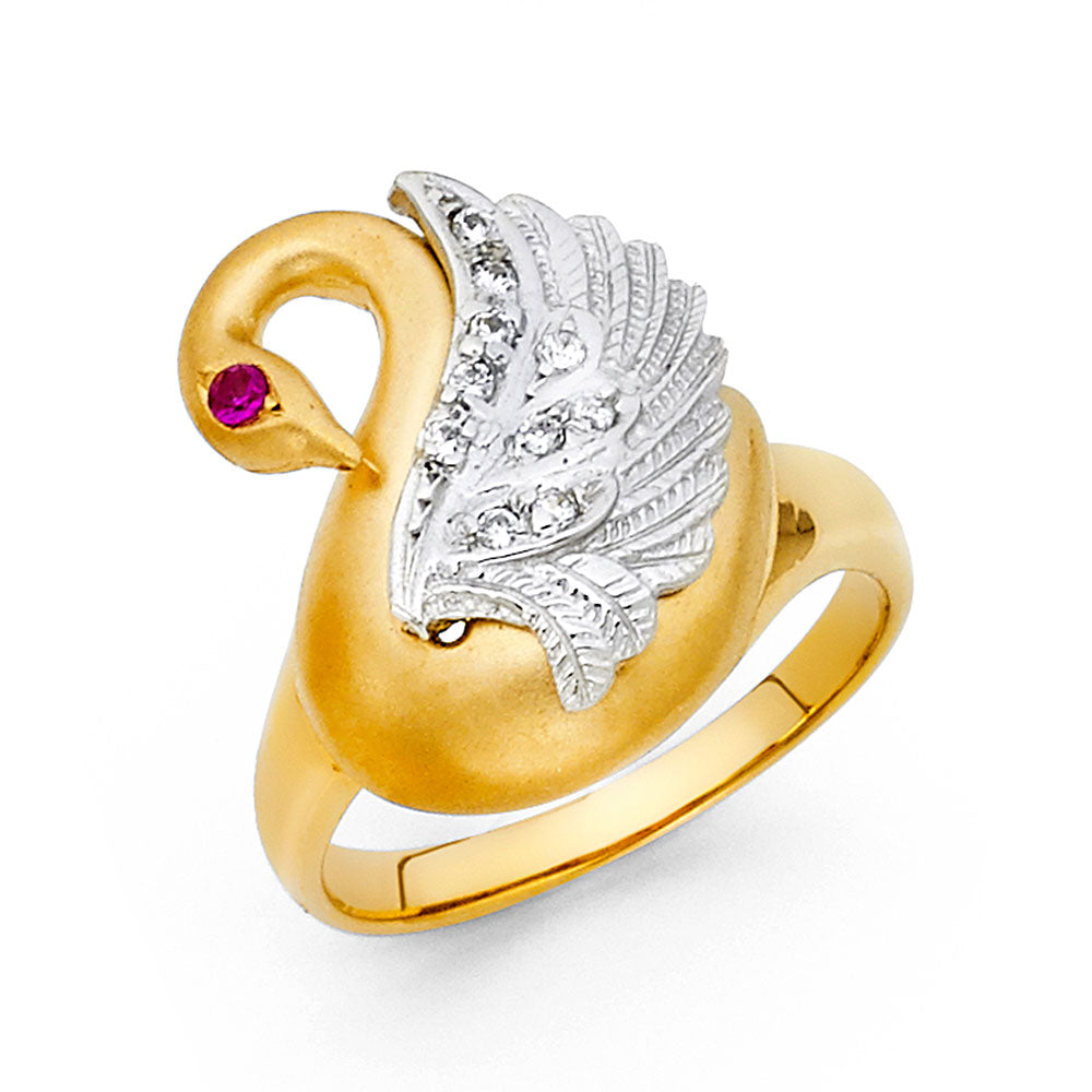 14K 2T CZ FANCY GOOSERING