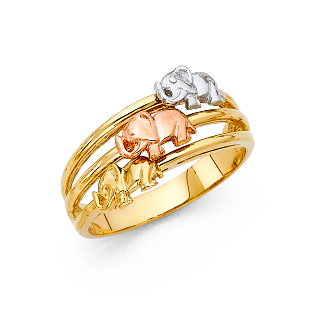 14K 3C FANCY ELEPHANT RING