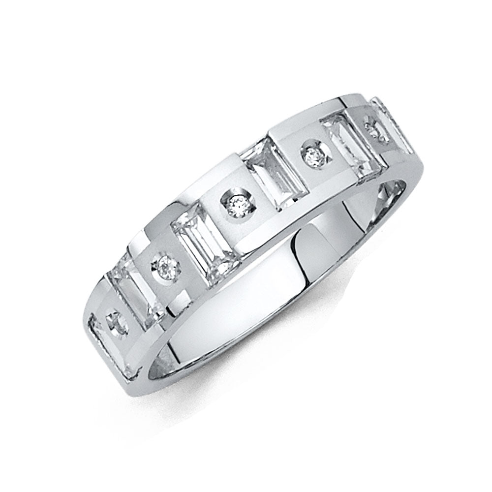14KT CZ WEDDING BAND MEN (RG175)