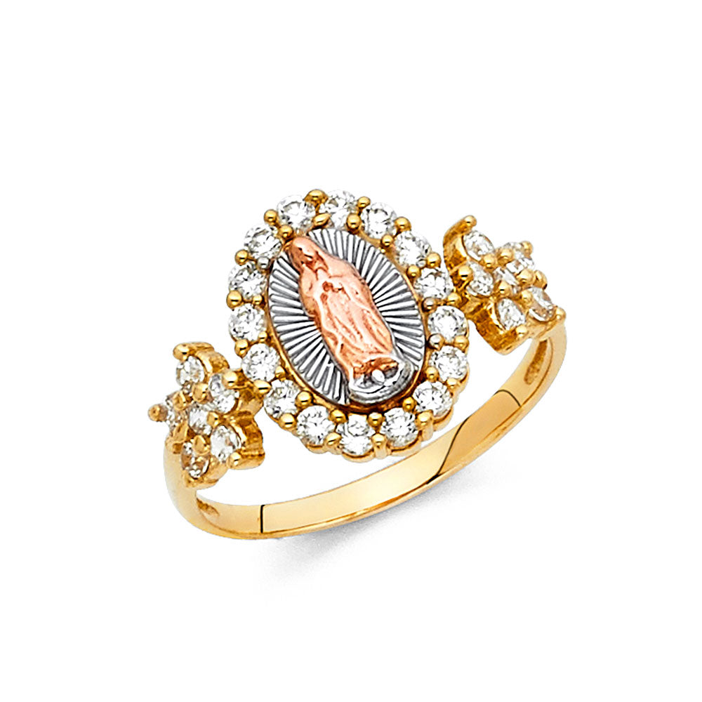 14K 3C CZ GUADALUPE RING