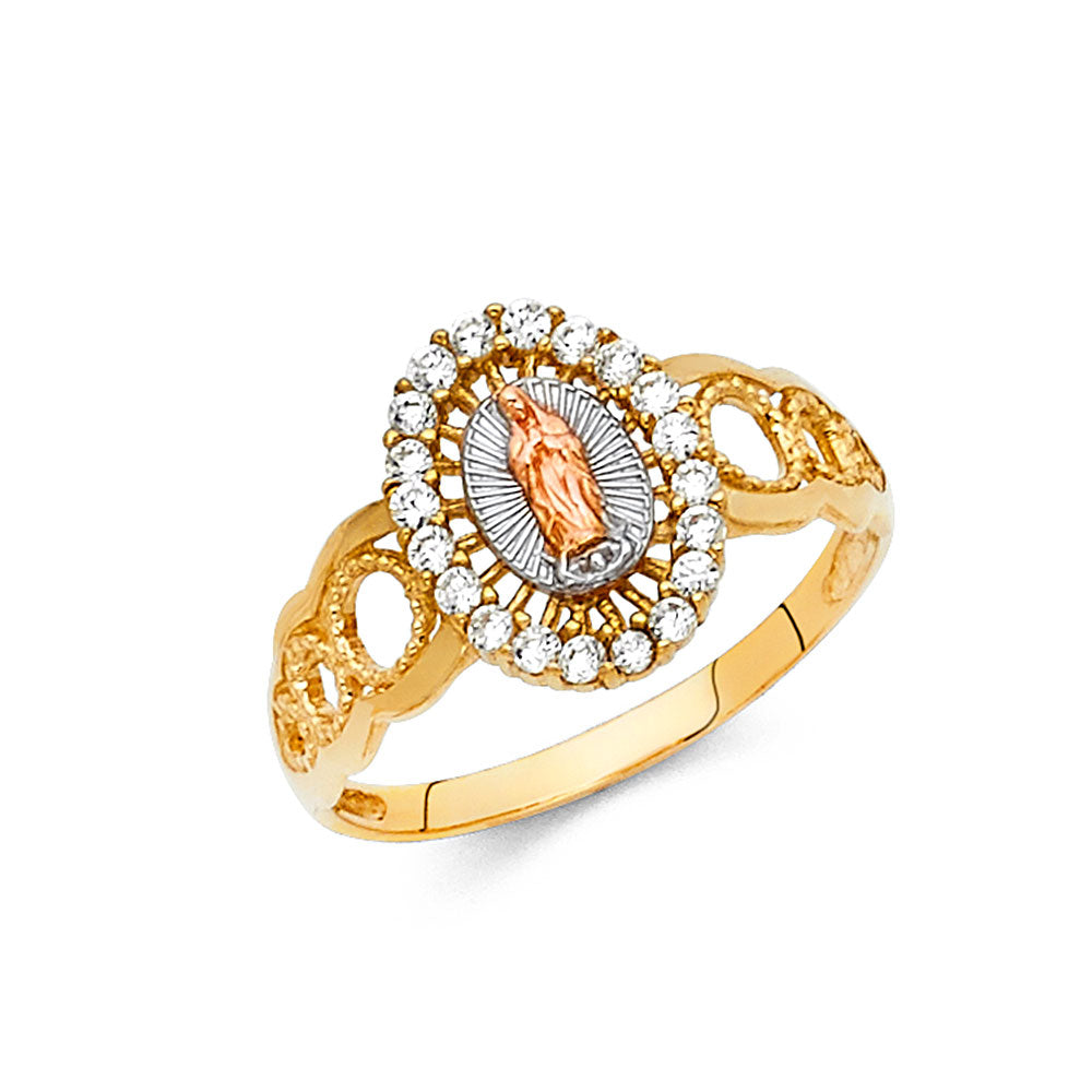 14K 3C CZ GUADALUPE RING