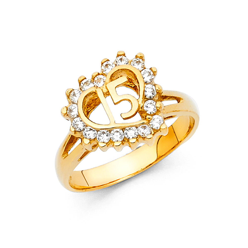 14KY CZ 15YEARS RING