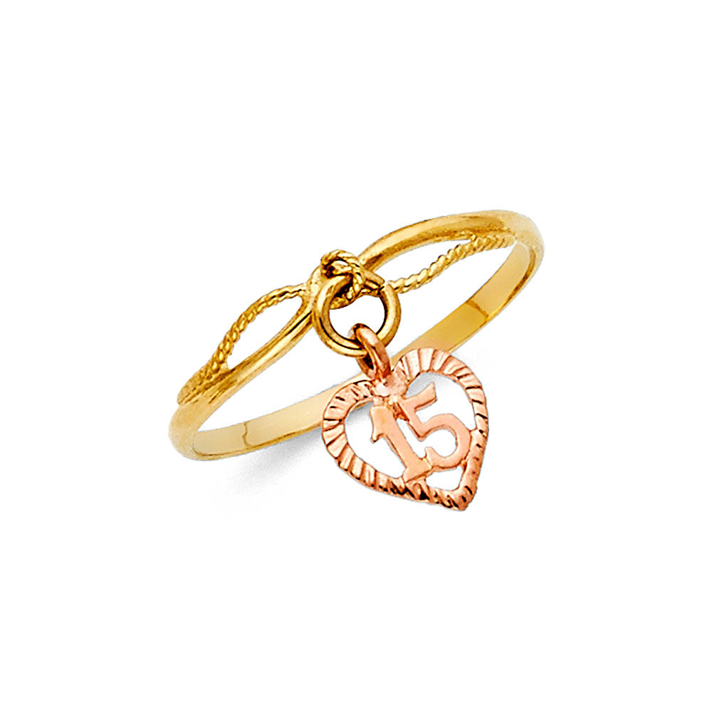 14K 2C 15YEARS RING