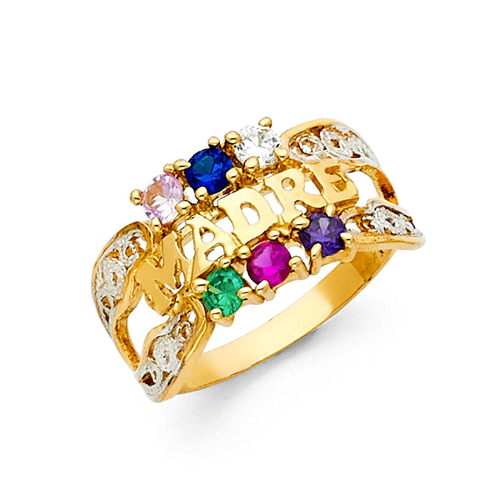 14KT CZ MOTHERS RING