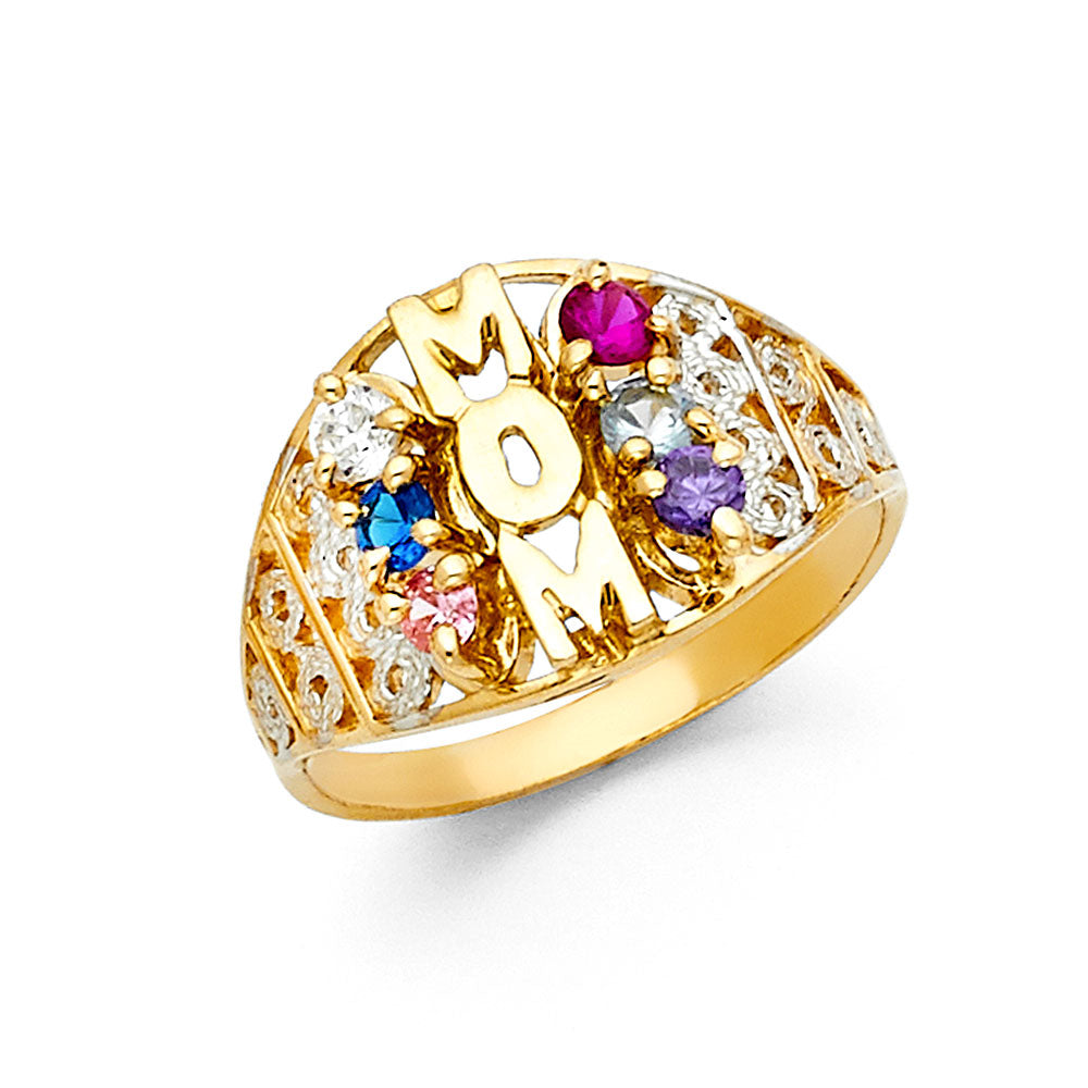 14KT CZ MOTHERS RING