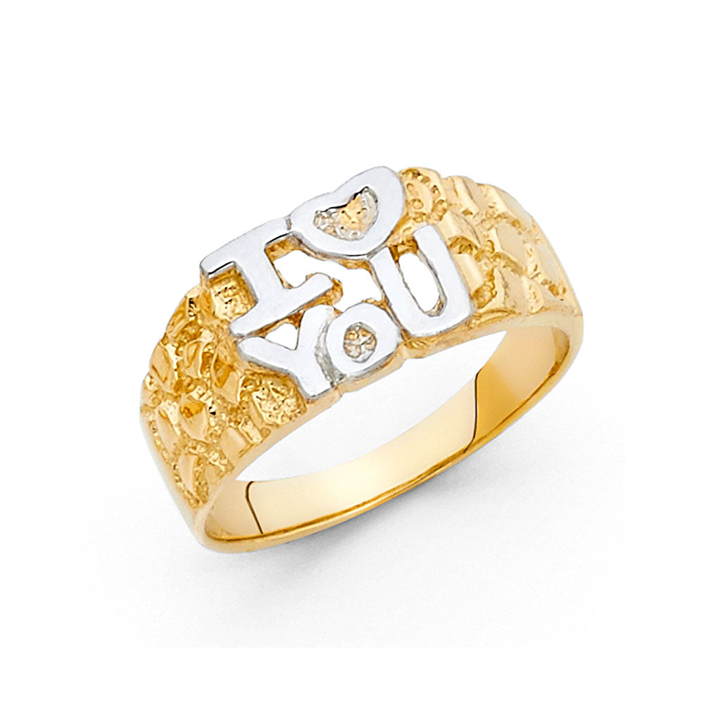 14K 2T I LOVE YOU RING