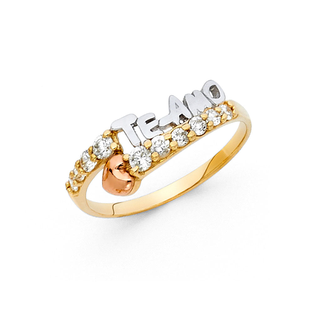14K 3C CZ TEAMO RING