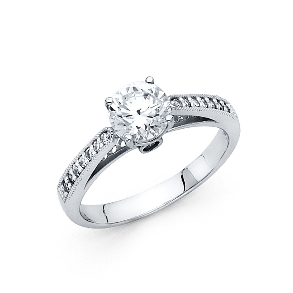 14KW CZ ENGAGEMENT RING
