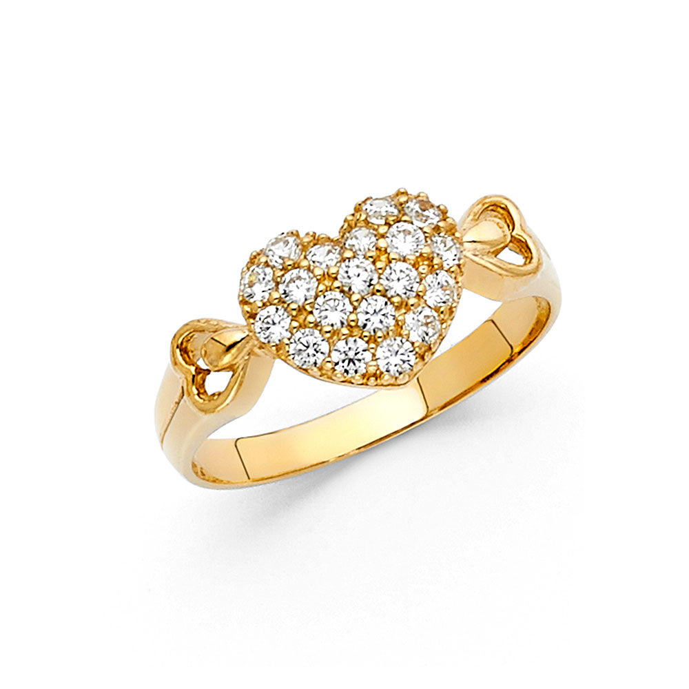 14KY CZ FANCY HEART RING