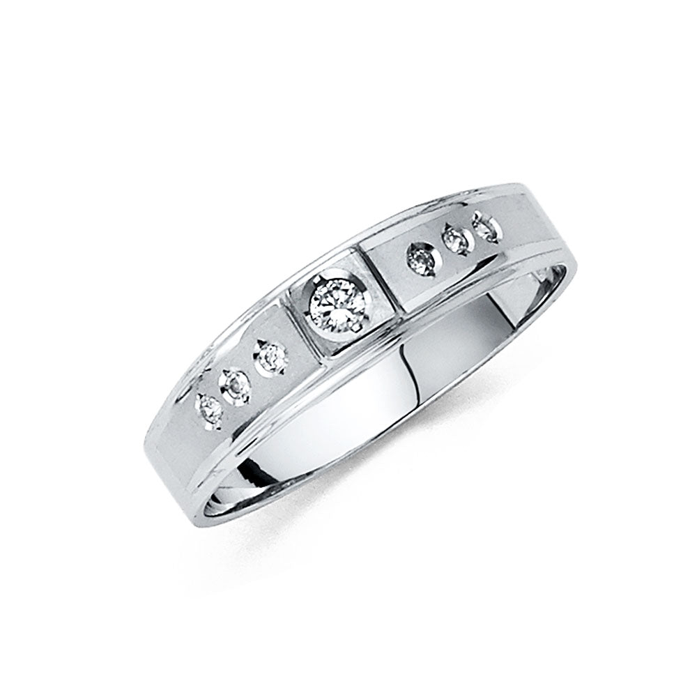 14KT CZ WEDDING BAND MEN (RG203)