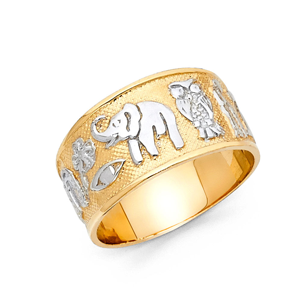 14K 2T LUCKY RING