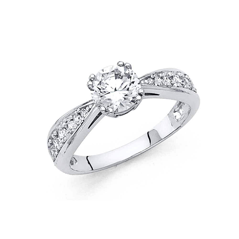 14KW CZ ENGAGEMENT RING