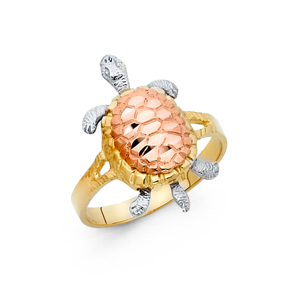 14K 3C FANCY TURTLE RING
